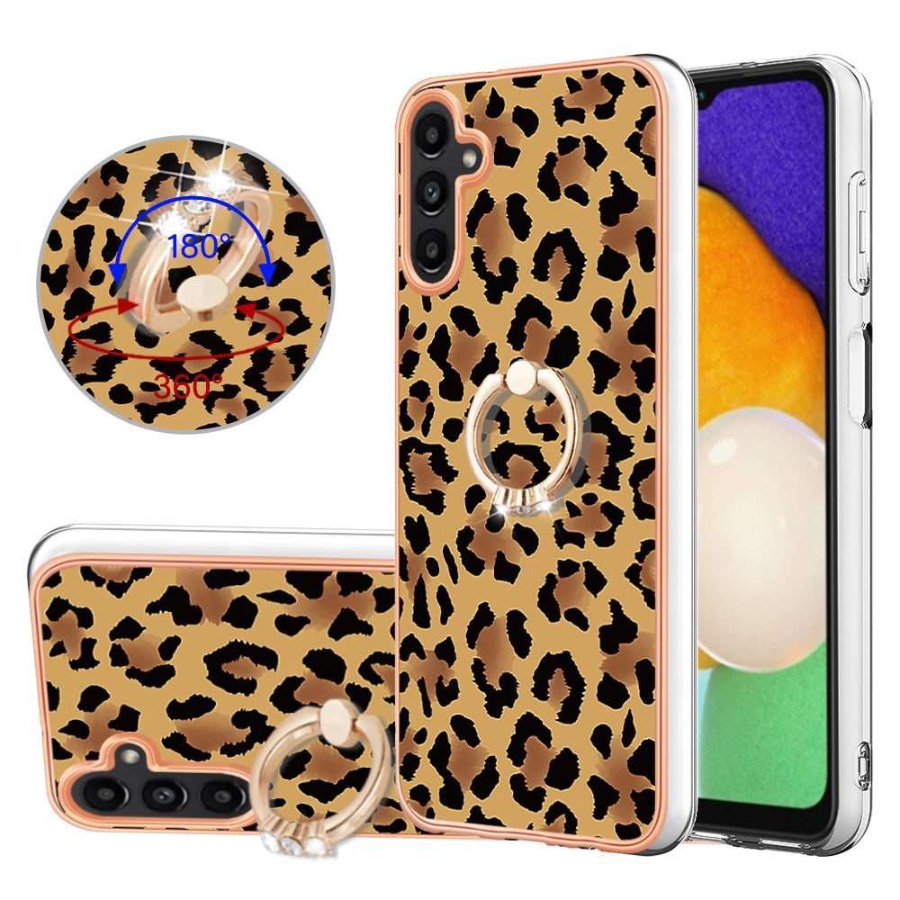 YB IMD Series-20 Style D for Samsung Galaxy A35 5G Kickstand Case 2.0mm Slim TPU Phone Cover - Leopard Print YB IMD Series-20 Style D for Samsung Galaxy A35 5G Kickstand Case 2.0mm Slim TPU Phone Cover - Leopard Print
